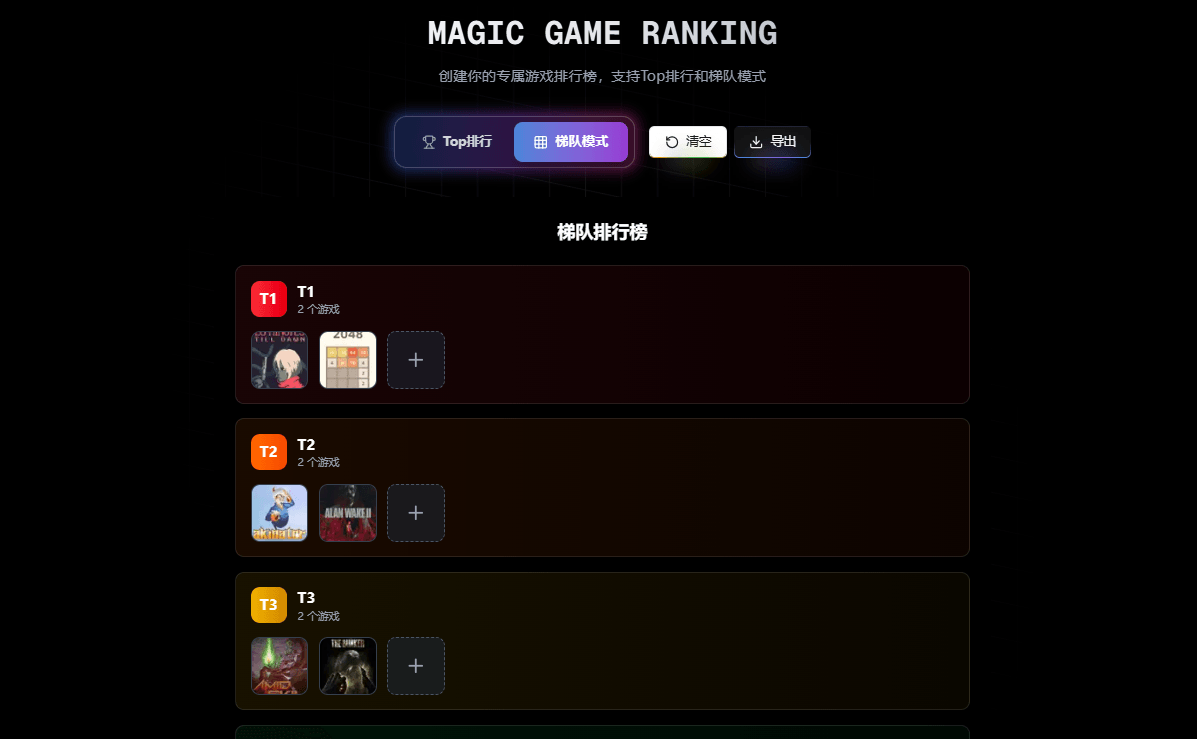 Magic Game Ranking
